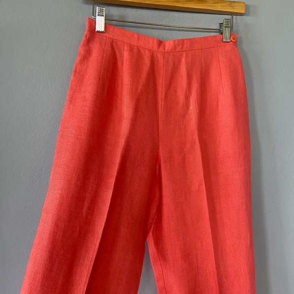 Talbots Coral Irish Linen Trouser Pants Size 4 Petite - Picture 4 of 8